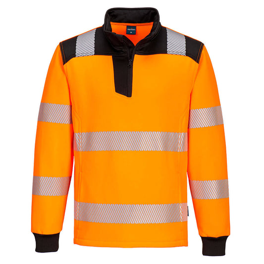 PW3 Hi-Vis 1/4 Zip Sweatshirt Portwest personalizzato con logo - Pubblienne