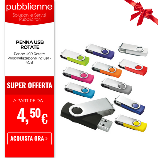 Penna USB Rotate personalizzato con logo - Pubblienne