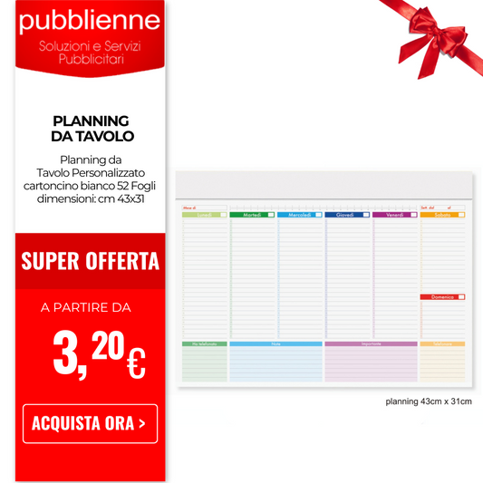 Planning da Tavolo personalizzato con logo - Pubblienne
