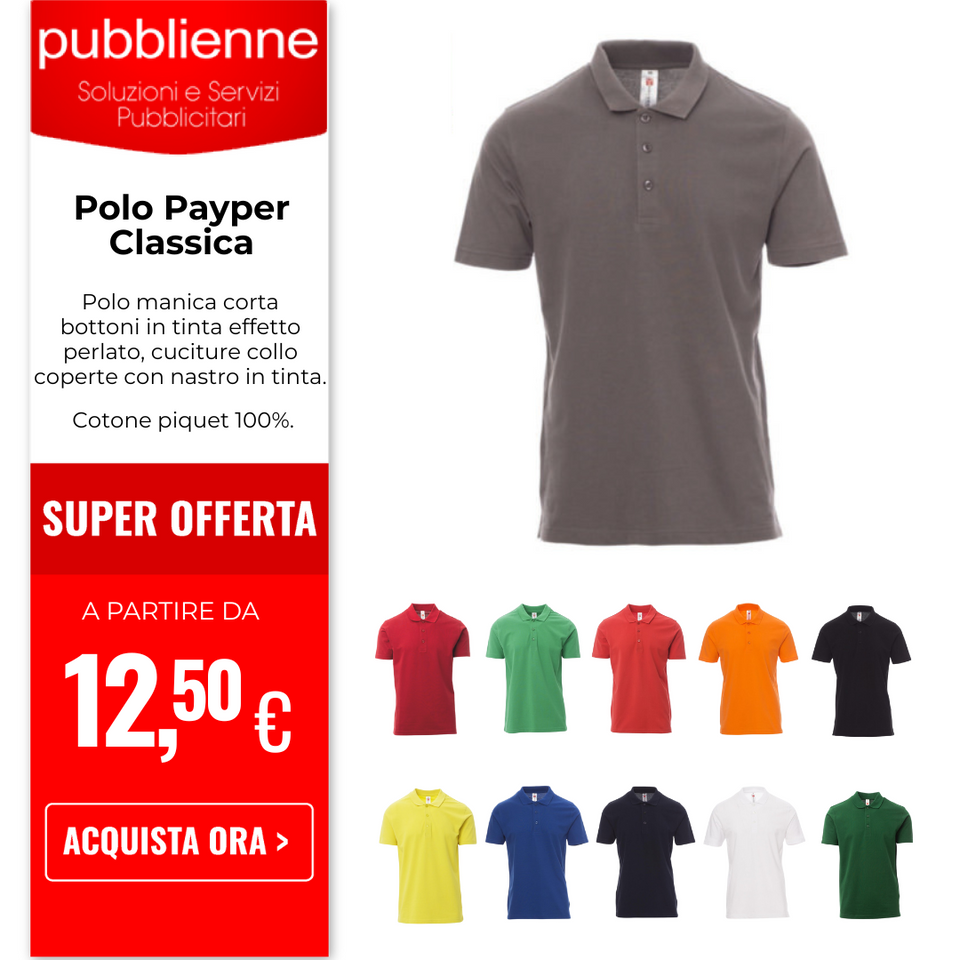 Polo Payper Classica personalizzato con logo - Pubblienne