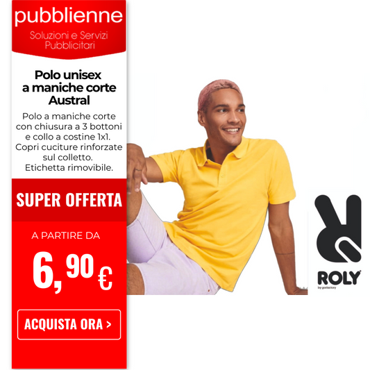 Polo unisex a maniche corte Austral personalizzato con logo - Pubblienne