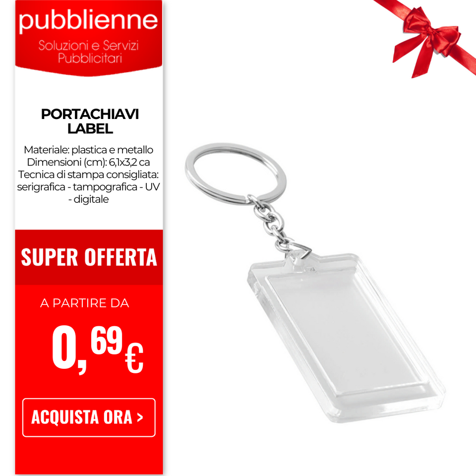 Portachiavi Label personalizzato con logo - Pubblienne