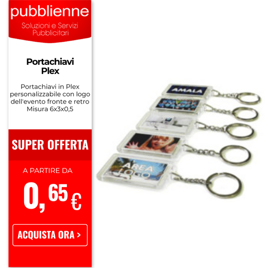 Portachiavi Plex personalizzato con logo - Pubblienne