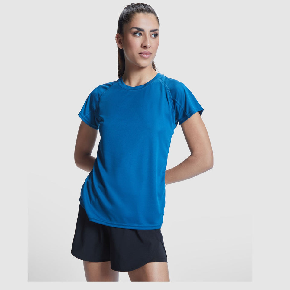 T-shirt sportiva a maniche corte da donna Bahrain personalizzato con logo - Pubblienne