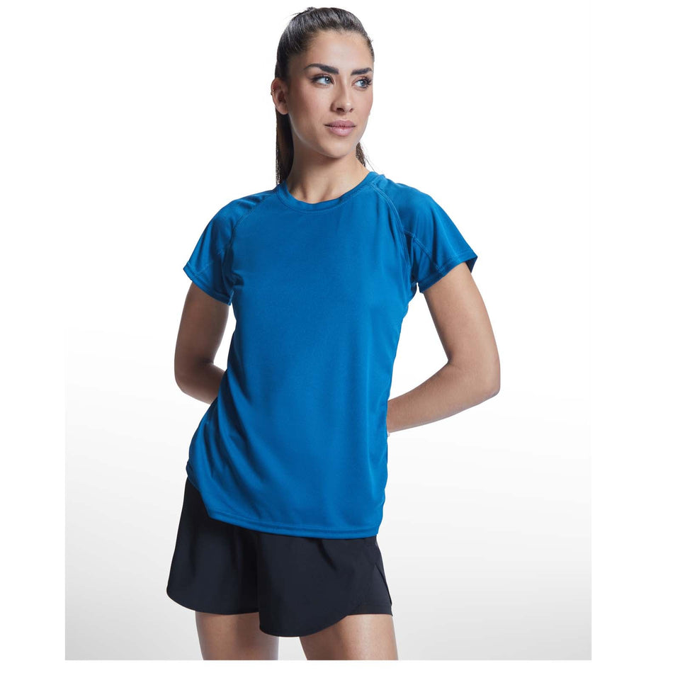 T-shirt sportiva a maniche corte da donna Bahrain personalizzato con logo - Pubblienne