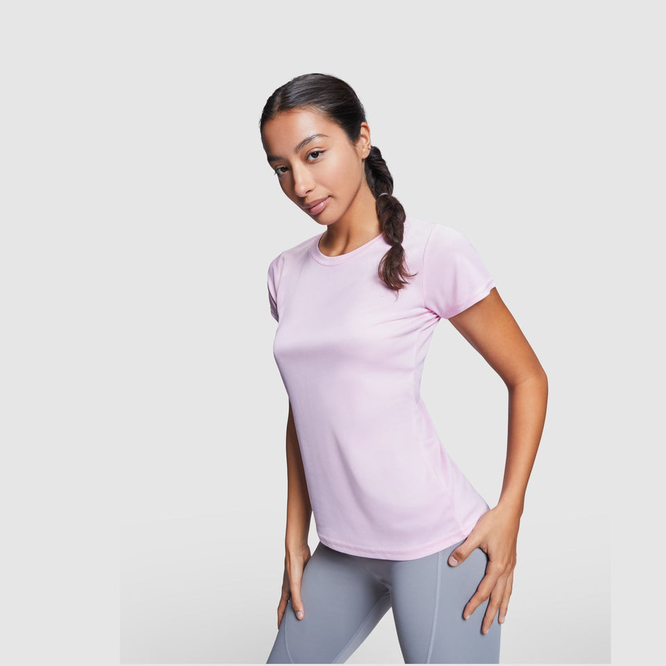T-shirt sportiva a maniche corte da donna Montecarlo personalizzato con logo - Pubblienne