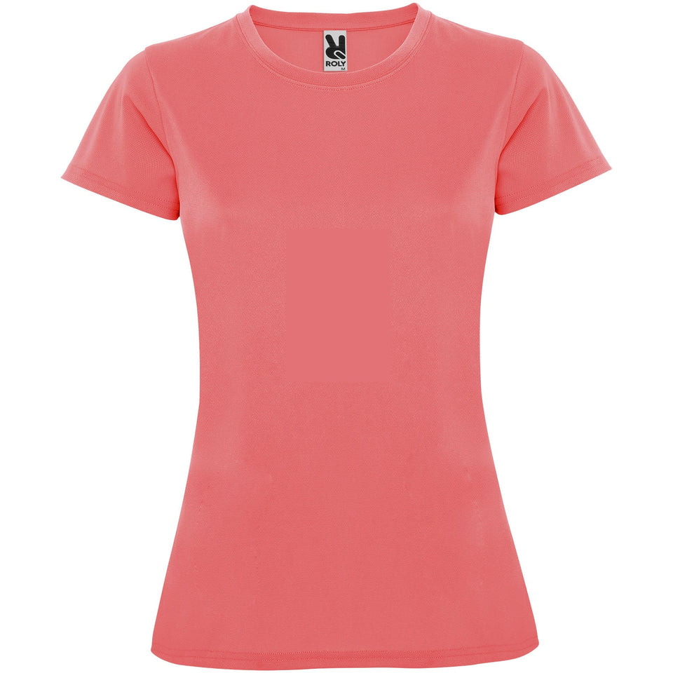 T-shirt sportiva a maniche corte da donna Montecarlo personalizzato con logo - Pubblienne