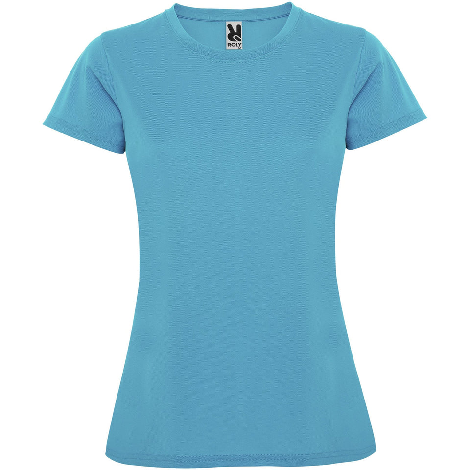 T-shirt sportiva a maniche corte da donna Montecarlo personalizzato con logo - Pubblienne