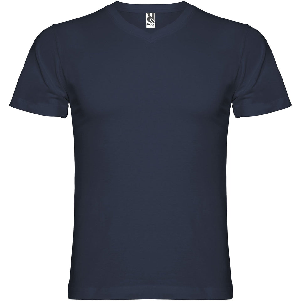 T-shirt a maniche corte con scollo a V da uomo Samoyedo personalizzato con logo - Pubblienne