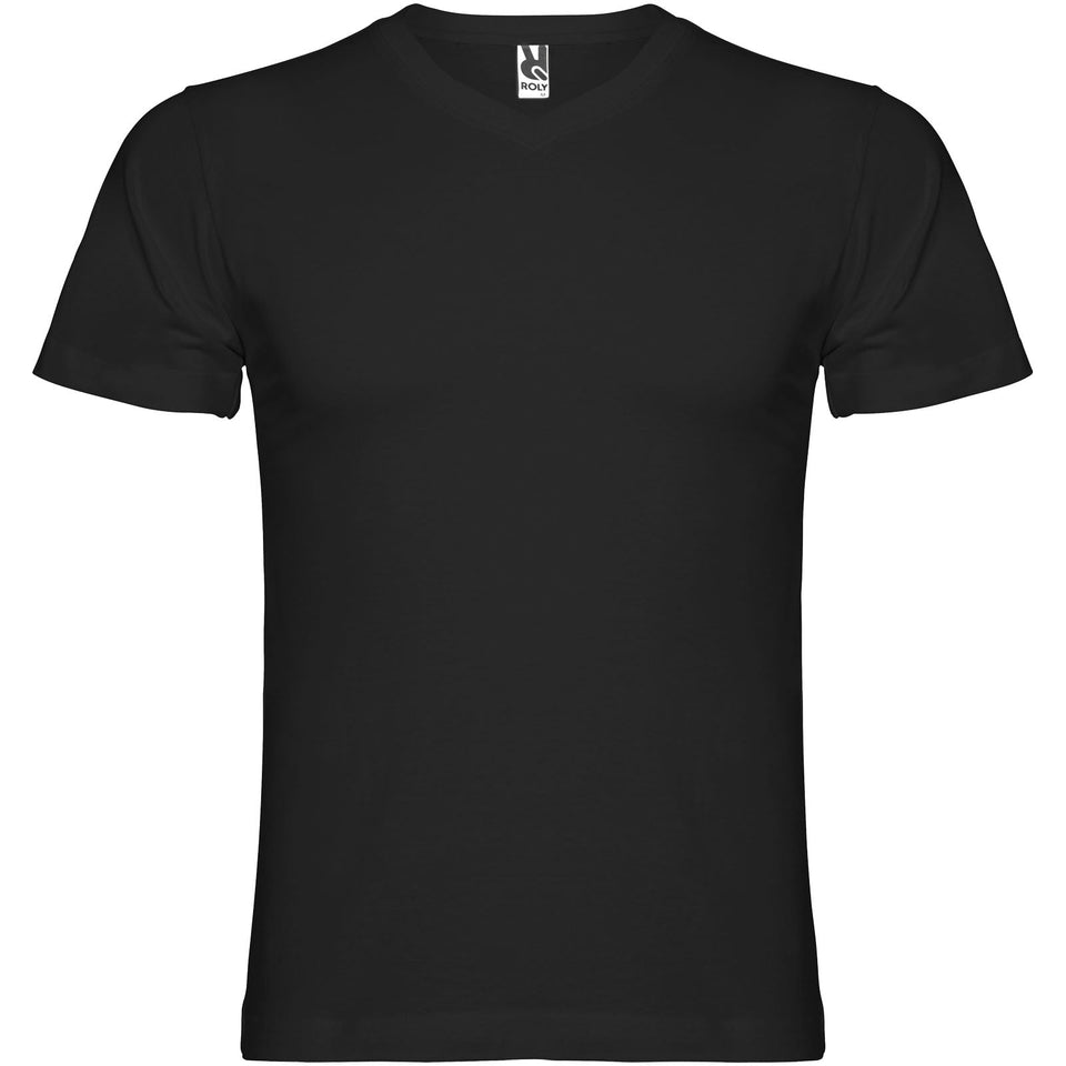 T-shirt a maniche corte con scollo a V da uomo Samoyedo personalizzato con logo - Pubblienne