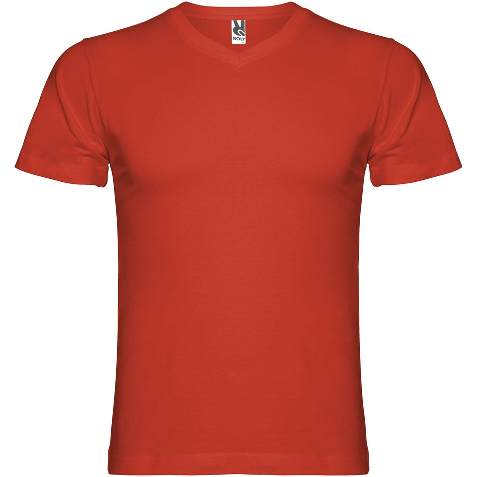 T-shirt a maniche corte con scollo a V da uomo Samoyedo personalizzato con logo - Pubblienne