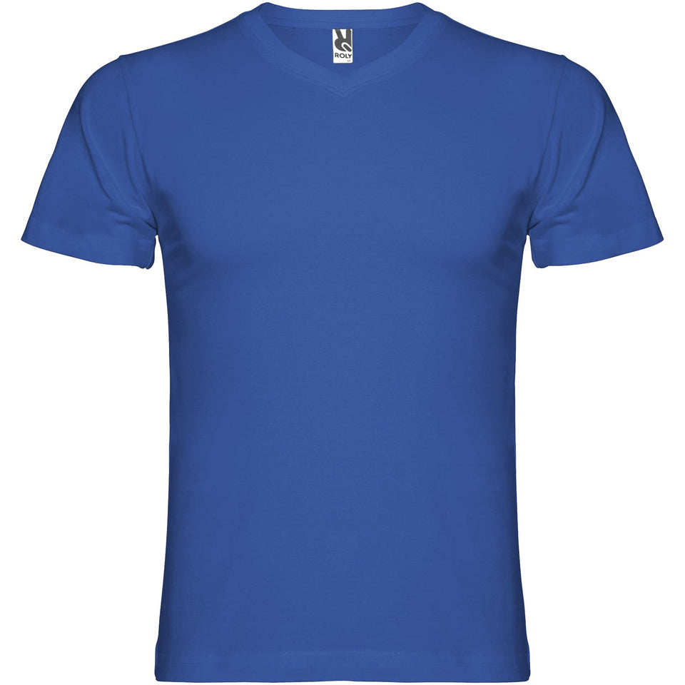 T-shirt a maniche corte con scollo a V da uomo Samoyedo personalizzato con logo - Pubblienne