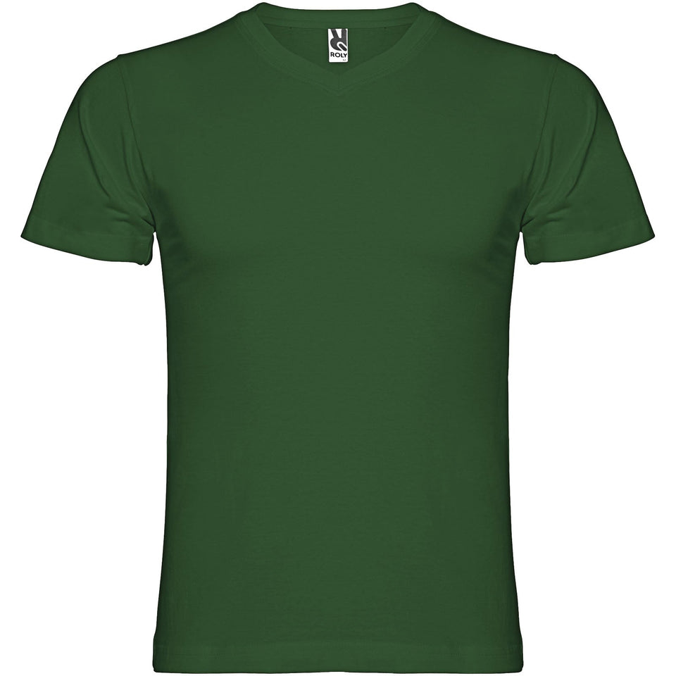 T-shirt a maniche corte con scollo a V da uomo Samoyedo personalizzato con logo - Pubblienne