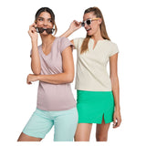 T-shirt a maniche corte con scollo a V da donna Victoria personalizzato con logo - Pubblienne