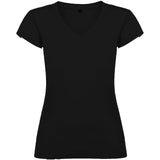 T-shirt a maniche corte con scollo a V da donna Victoria personalizzato con logo - Pubblienne