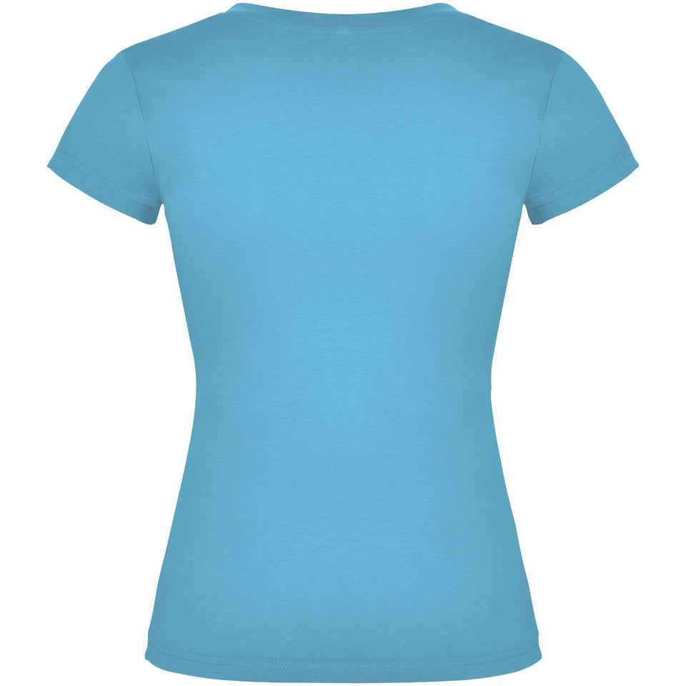T-shirt a maniche corte con scollo a V da donna Victoria personalizzato con logo - Pubblienne