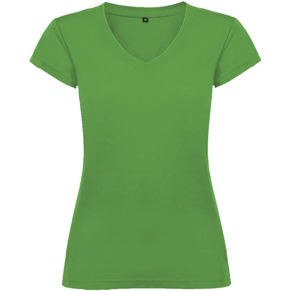 T-shirt a maniche corte con scollo a V da donna Victoria personalizzato con logo - Pubblienne