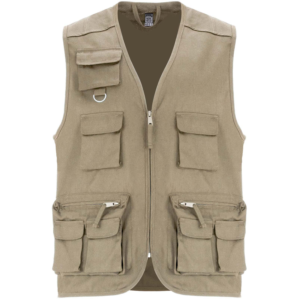 Gilet da lavoro con più tasche e scollo a V da 200 g/m² Venera personalizzato con logo - Pubblienne
