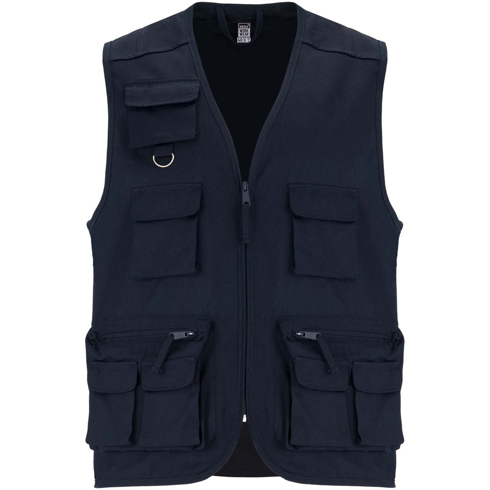 Gilet da lavoro con più tasche e scollo a V da 200 g/m² Venera personalizzato con logo - Pubblienne