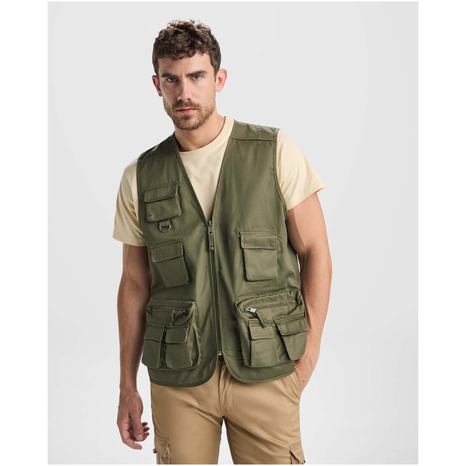Gilet da lavoro con più tasche e scollo a V da 200 g/m² Venera personalizzato con logo - Pubblienne
