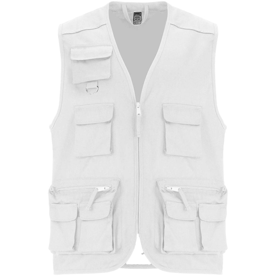 Gilet da lavoro con più tasche e scollo a V da 200 g/m² Venera personalizzato con logo - Pubblienne