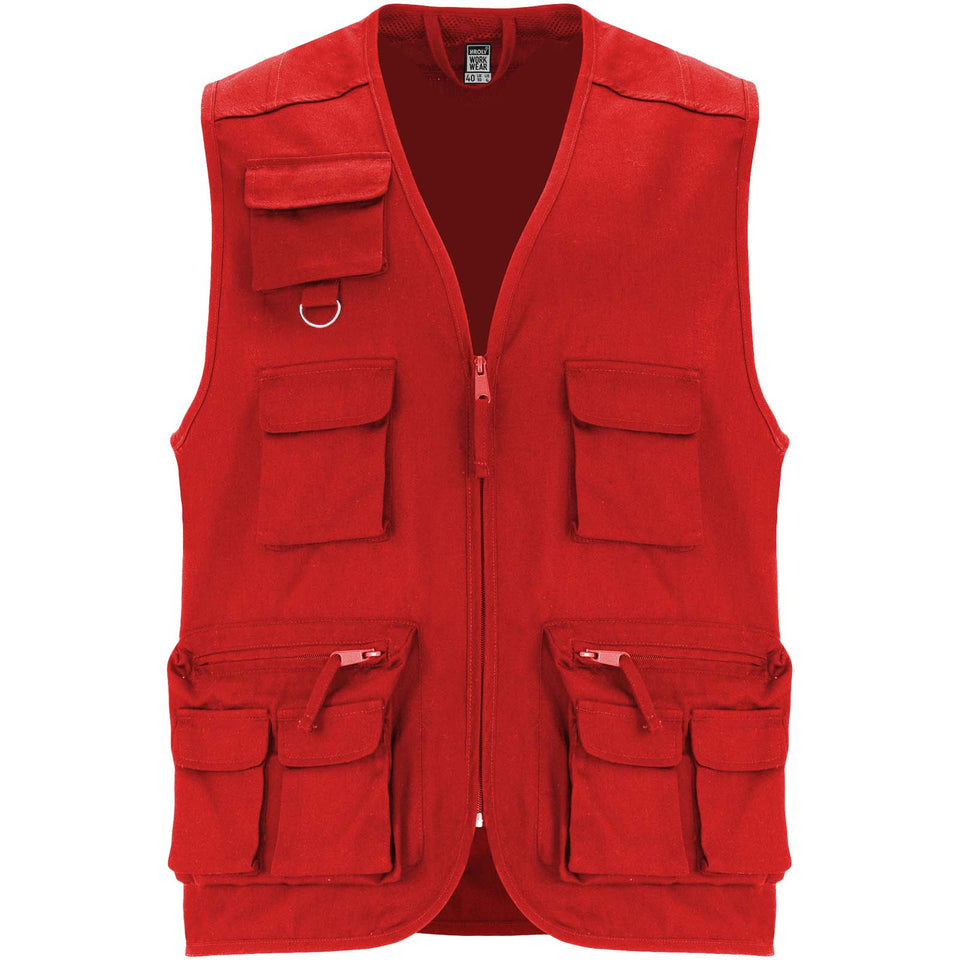 Gilet da lavoro con più tasche e scollo a V da 200 g/m² Venera personalizzato con logo - Pubblienne