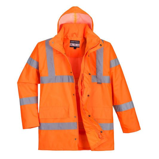 Giacca  Rain Traffic traspirante Hi-Vis Portwest personalizzato con logo - Pubblienne