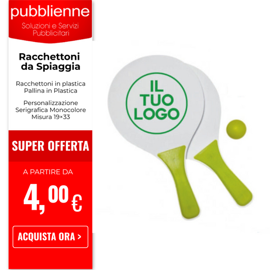 Racchettoni da Spiaggia personalizzato con logo - Pubblienne