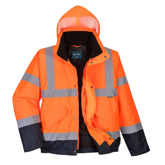 Bomber bicolore Hi-Vis Portwest personalizzato con logo - Pubblienne