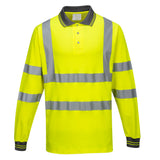 Polo maniche lunghe Cotton Comfort Hi-Vis Portwest personalizzato con logo - Pubblienne