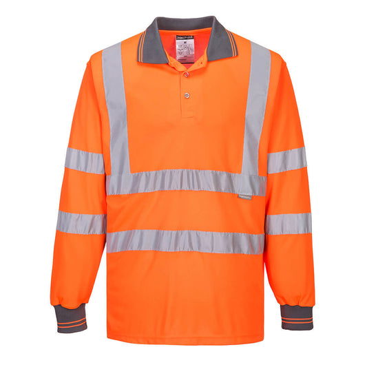 Polo maniche lunghe Hi-Vis Portwest personalizzato con logo - Pubblienne