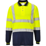 Polo Bicolore maniche lunghe Hi-Vis Portwest personalizzato con logo - Pubblienne