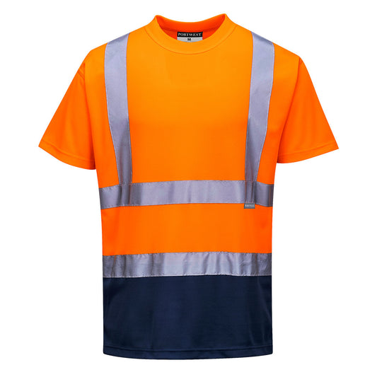 T-shirt bicolore - Hi-Vis Portwest personalizzato con logo - Pubblienne
