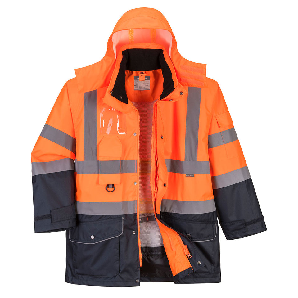 Giacca Traffic bicolore 7 in 1 Hi-Vis Portwest personalizzato con logo - Pubblienne