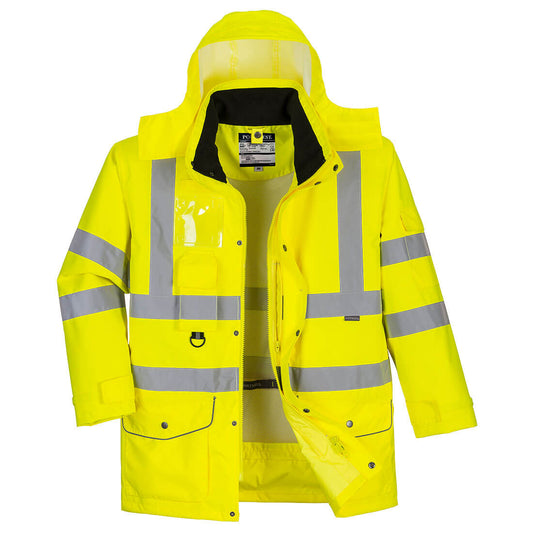 Giacca Traffic 7 in 1 Hi-Vis Portwest personalizzato con logo - Pubblienne