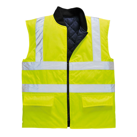 Gilet imbottito reversibile Hi-Vis Portwest personalizzato con logo - Pubblienne