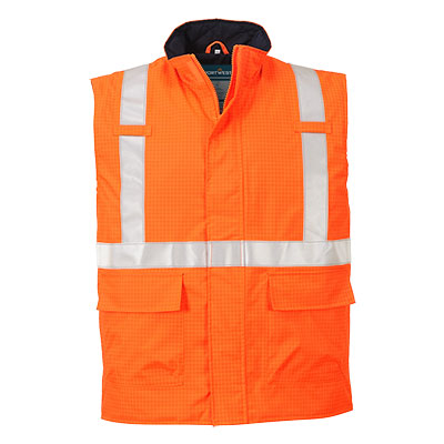 Gilet Imbottito antistatico FR Bizflame Rain Hi-Vis Portwest personalizzato con logo - Pubblienne