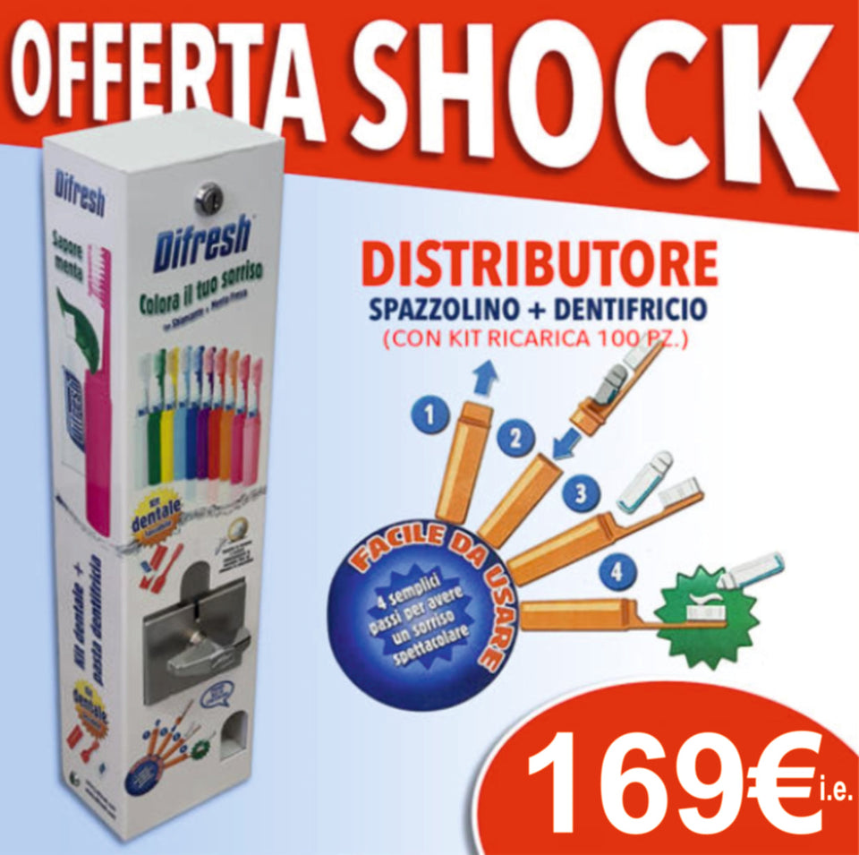 DISTRIBUTORE SPAZZOLINO E DENTIFRICIO personalizzato con logo - Pubblienne