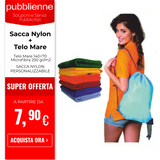 Telo Mare 140x70 + Sacca Nylon personalizzato con logo - Pubblienne