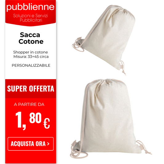 Sacca Cotone personalizzato con logo - Pubblienne