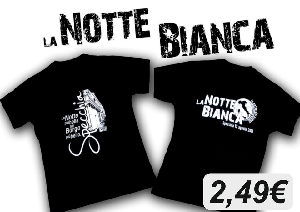 T-shirt NOTTE BIANCA personalizzato con logo - Pubblienne