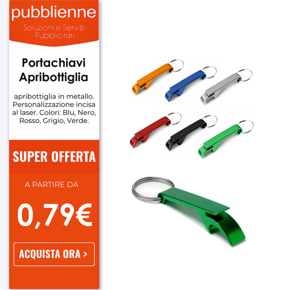 Flask - Portachiavi Con Apribottiglie personalizzato con logo - Pubblienne