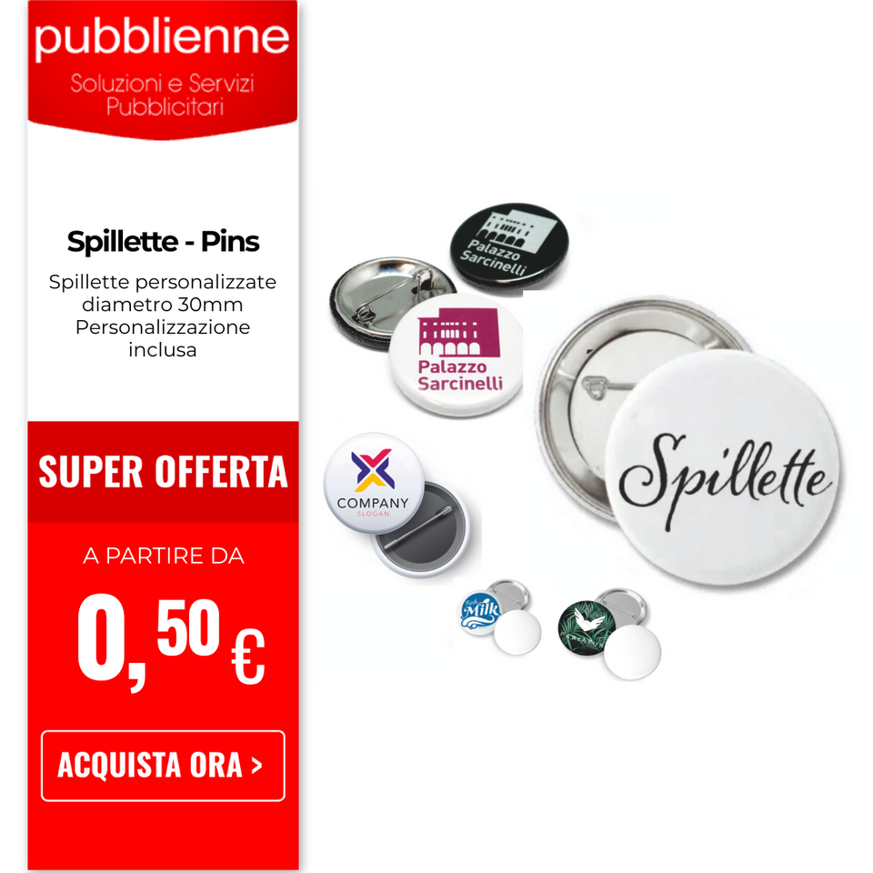Spillette - Pins personalizzato con logo - Pubblienne