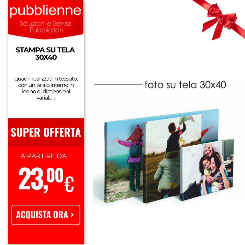 Stampa su tela 30x40 personalizzato con logo - Pubblienne