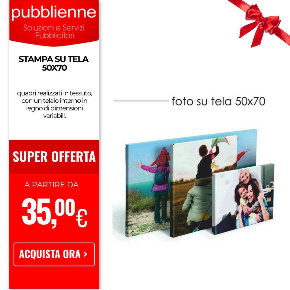 Stampa su tela 50x70 personalizzato con logo - Pubblienne