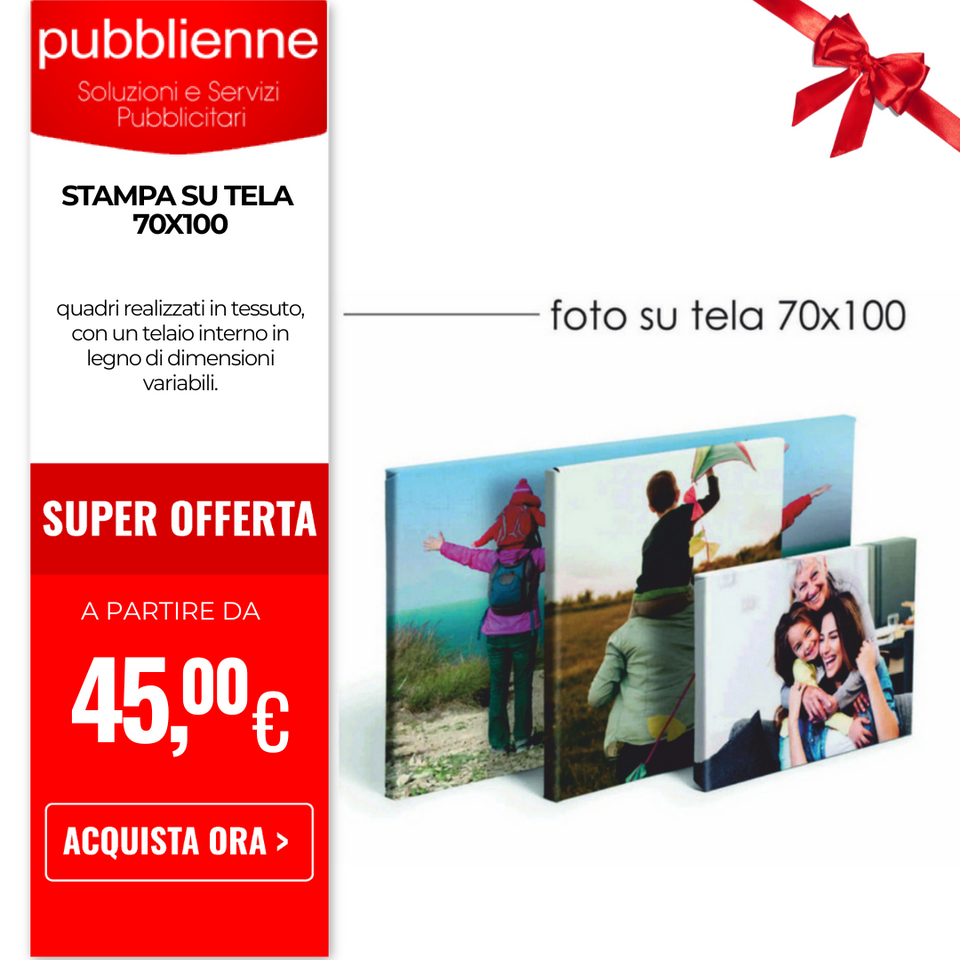 Stampa su tela 70x100 personalizzato con logo - Pubblienne