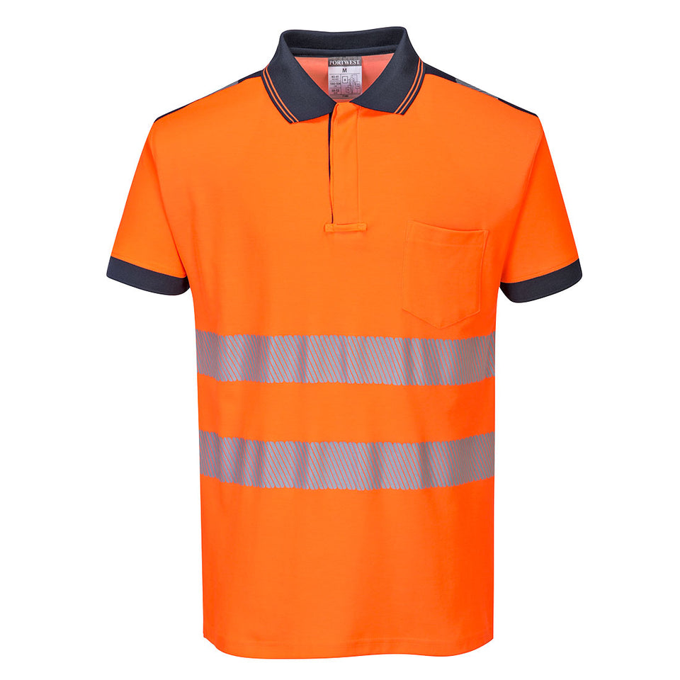 PW3 Polo manica corta Hi-Vis Portwest personalizzato con logo - Pubblienne