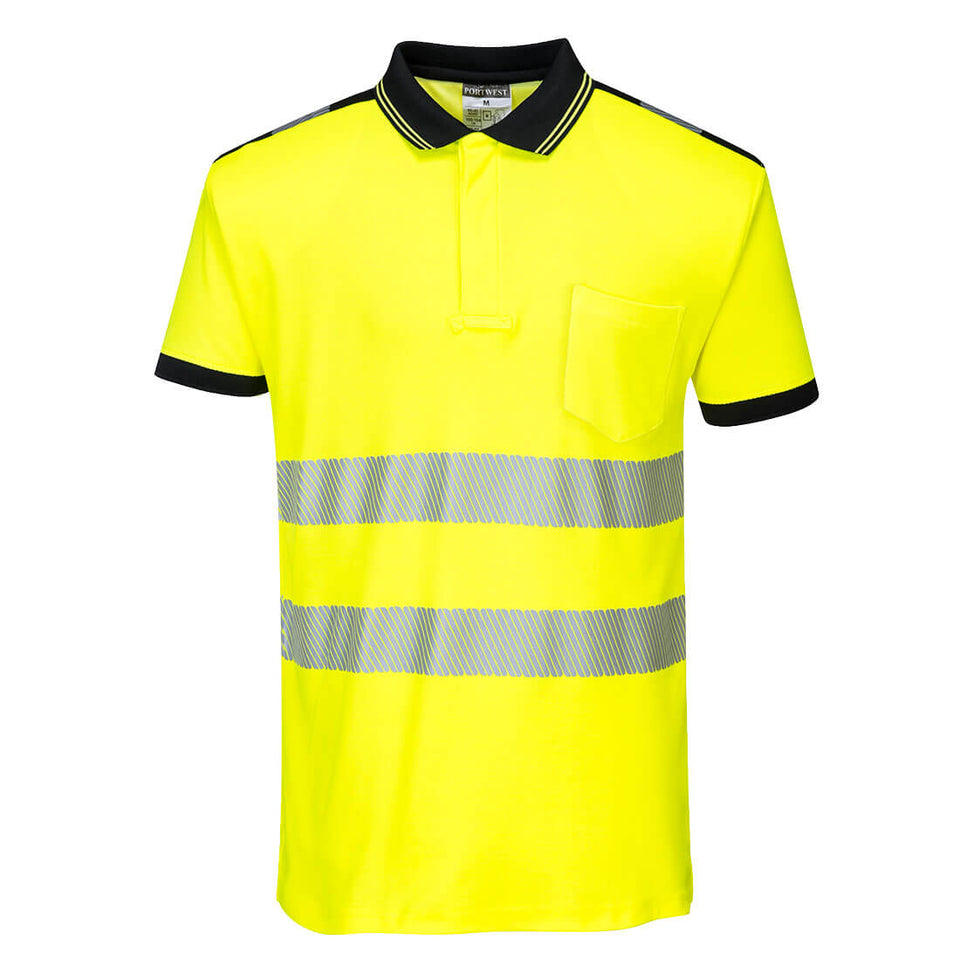 PW3 Polo manica corta Hi-Vis Portwest personalizzato con logo - Pubblienne