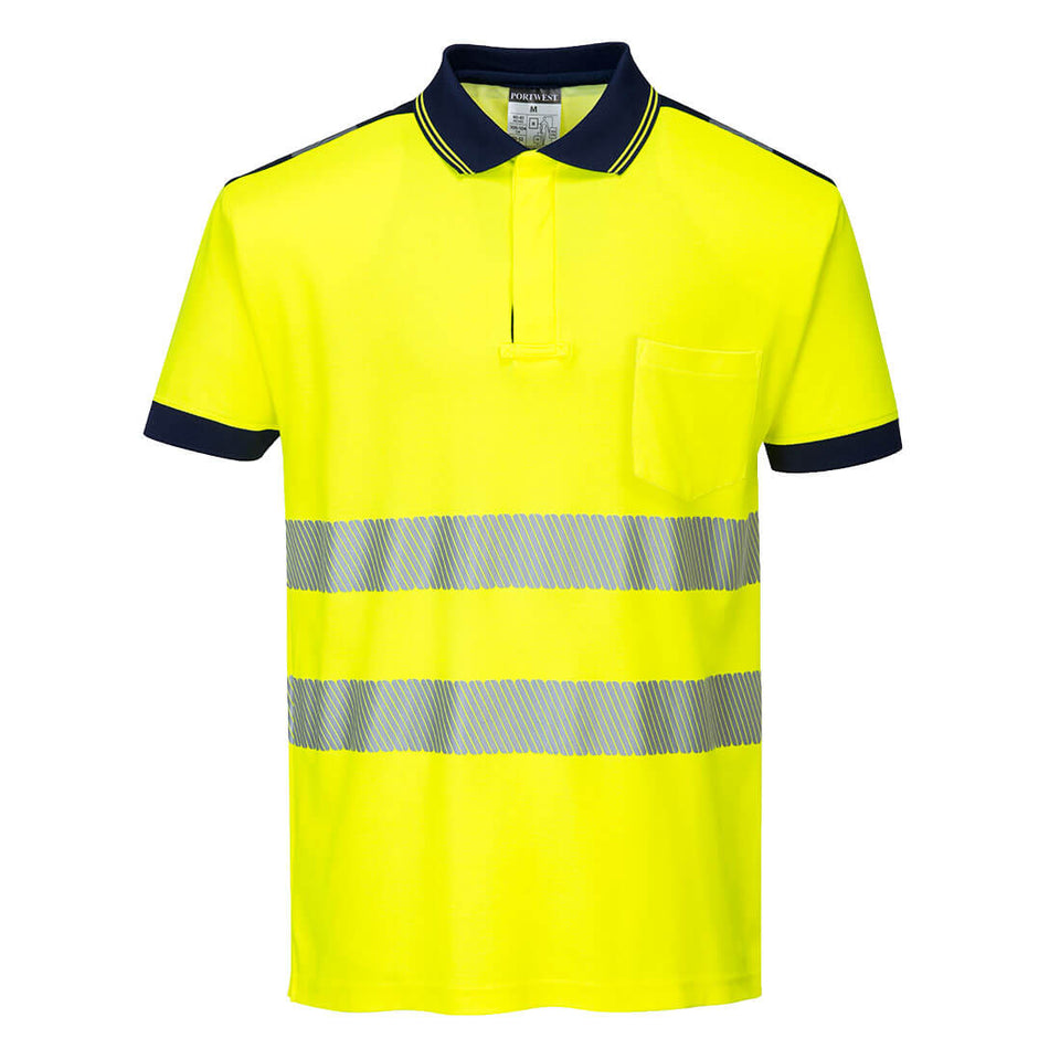 PW3 Polo manica corta Hi-Vis Portwest personalizzato con logo - Pubblienne