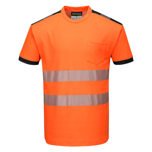 PW3 T-Shirt manica corta Hi-Vis Portwest personalizzato con logo - Pubblienne